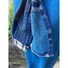 Used B70 Rags, Stole, Old Cloth, Remake, Indigo Dye, Stripe, Patchwork, Sewing Together, Sashiko