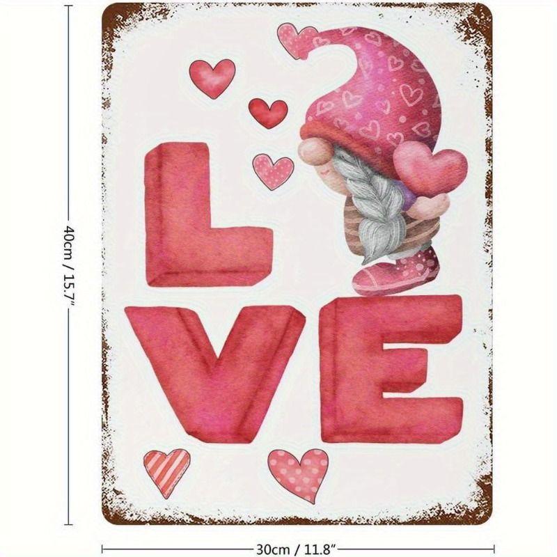 Valentine's Day Retro Metal Decorative Painting for Couples Bedroom Living Room Cafe Bar Restaurant