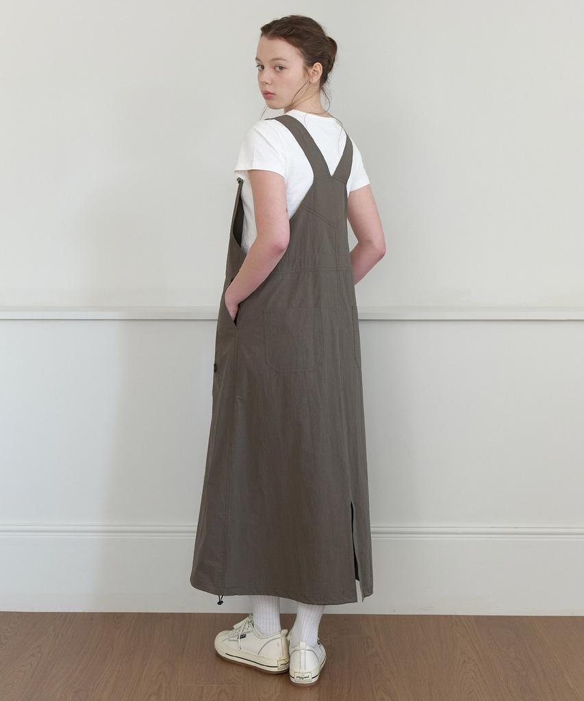 CLUNY Overall Long Dress - Khaki
