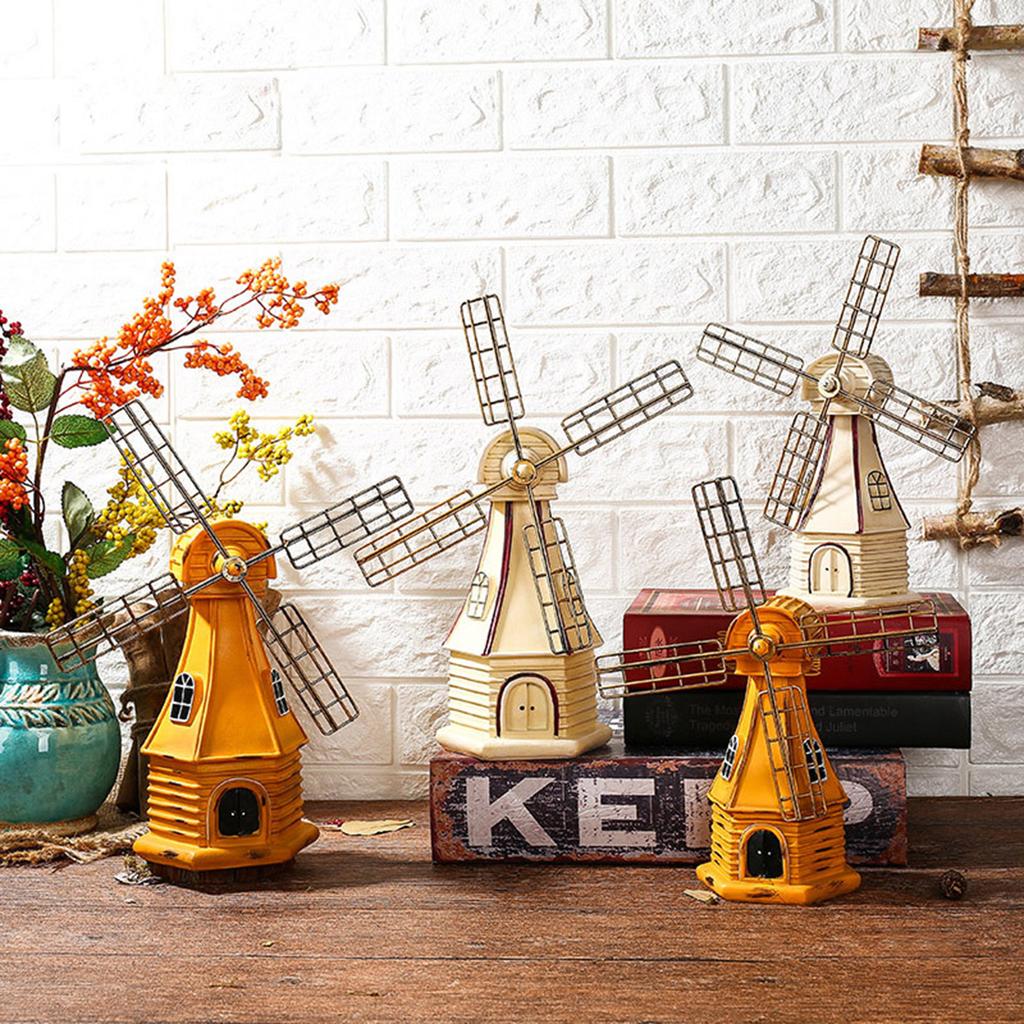 Nordische kreative Vintage-nostalgische holländische Windmühle kleine Figur für amerikanisch gestaltetes Wohnzimmer, Weinschrank, Schlafzimmerdekoration und Auslage.
