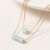 Independent Site New Geometric Natural Stone Necklace for Women Niche Design Light Luxury Semi Precious Stone Double-layer Collarbone Chain
