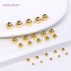 Perles d'espacement rondes en laiton de 2/2,5/3/4/5/6 mm, Perles lâches plaquées or 18 carats pour la fabrication de bracelets, Accessoires pour bijoux
