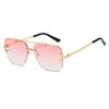 Rimless Double Bridge Sunglasses Men Brand Sun Glasses Women Vintage Fashion Square Shades Male Female Gradient UV400 Eyewear