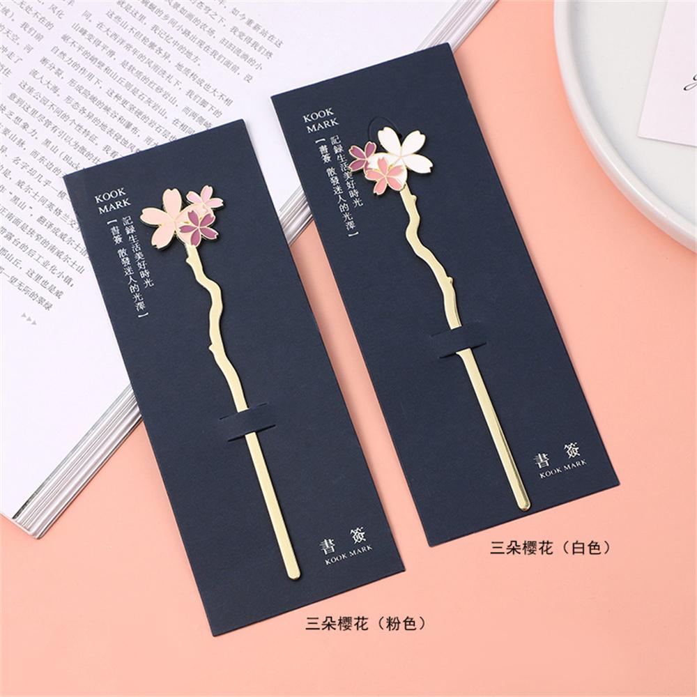 Metal Sakura Bookmark Creative Flower Book Mark Bookmark Reading Assistant Book Support Beautiful Stationery School Office Suppl