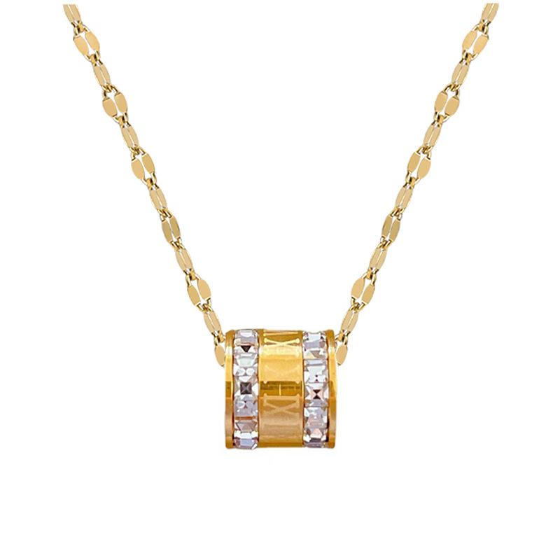 Zirkonia Kleine Taille Persoonlijkheid Minimalistisch Oven Echt Goud Ketting Vrouwelijke Sleutelbeen Ketting