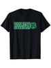 Men's St Patrick's Day T-Shirt with Bold HOOLIGAN Four-Leaf Clover Pattern Loose Fit Short Sleeve Cr