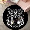 Nāves kožu paklāji viesistabas zonai Paklājs Gothic Skull Apaļš paklājs Grīdas Paklājiņš Butterfly Moon Star Paklājs Durvju paklājs
