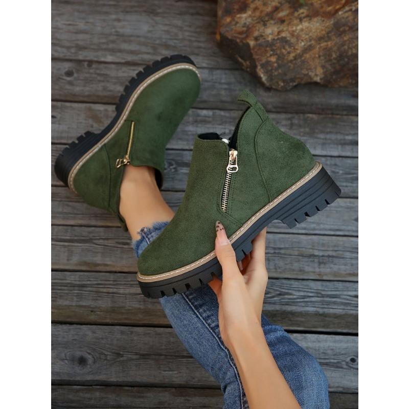Large Size Casual Short Boots Women's Autumn and Winter New High-top Casual Fashion Short Boots Casual Single Shoes Women