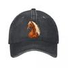 Goldbraunes Pferd Fließend Unisex P Neue Vintage Gewaschene Baumwolle Baseballkappe Sonnenhüte