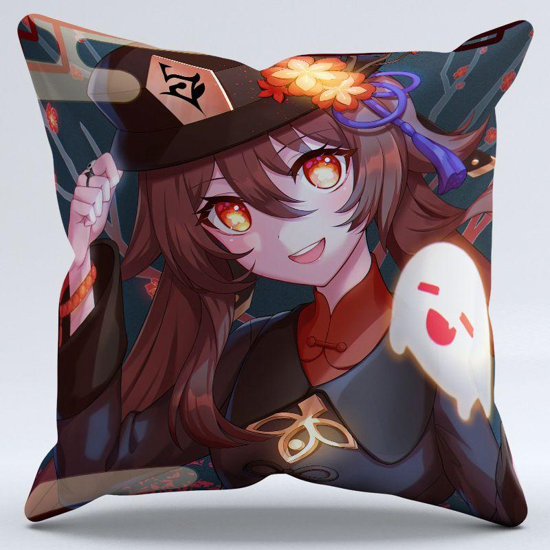 Genshin Impact Hu Tao Pillow Case Soft Plush Cushion For Magical Home Decoration