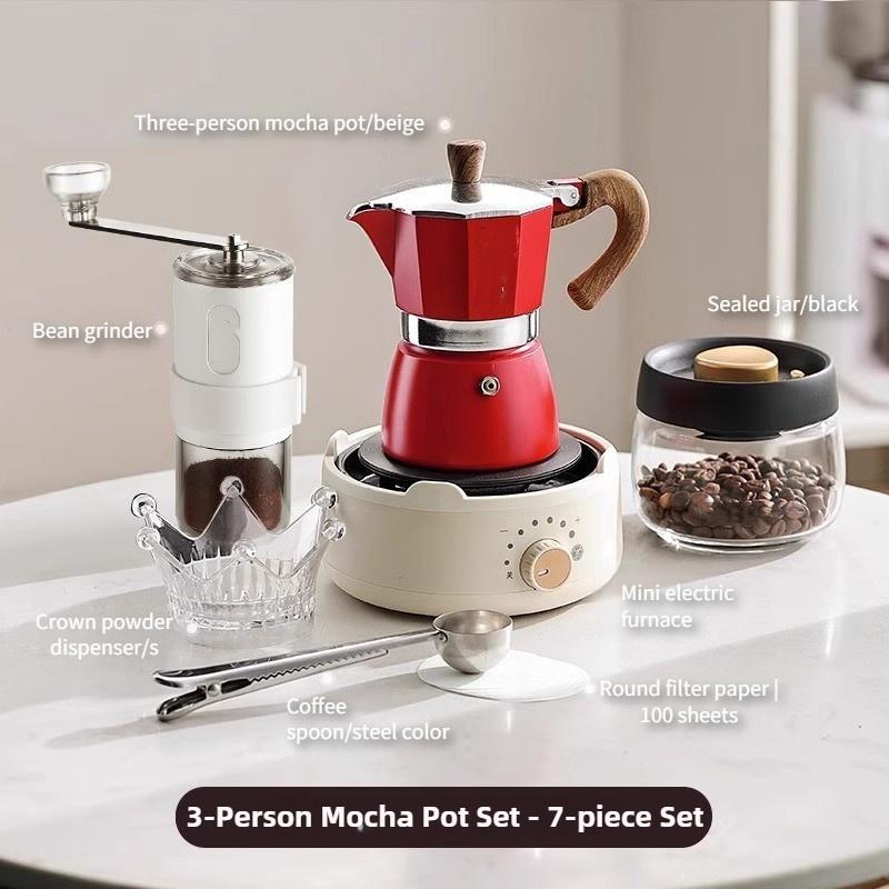 High Pressure Extraction Coffee Mocha Pot Household Italian Espresso Hand Brewed Coffee Pot Outdoor Portable Coffee Utensil