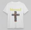 Dames Klassiek T-shirt Kleurrijk Mozaïek Grafisch T-shirt Kort Katoen Wit Oversized