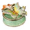 Cherries Blossom Butterfly Enamel Jewelry Box Stainless Steel Multi Compartment Storage For Jewelry Organization And Decoration