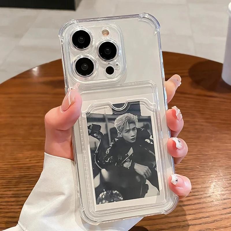 Card Slot Bag Holder Phone Case For Xiaomi Redmi Note 13 12 11 9 10 Pro 13C 14C Poco F6 X5 X6 Pro Mi 13T Pro 11 13 Lite Cover