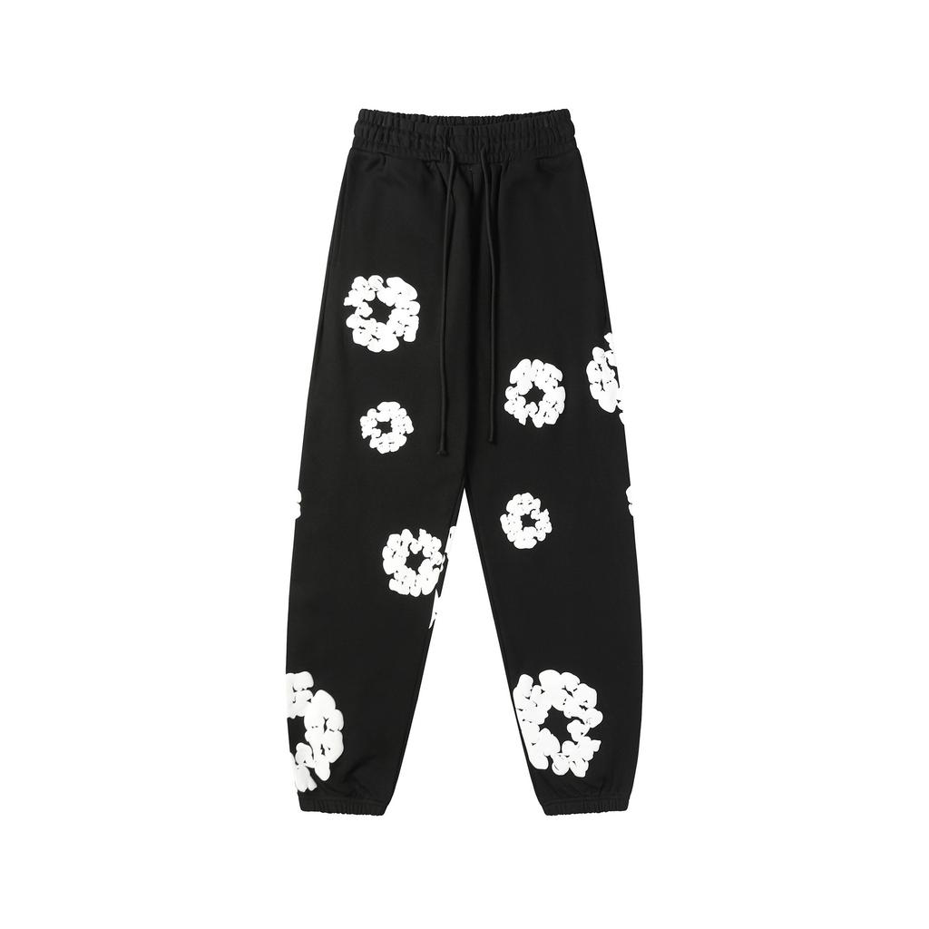 GLYDE American Style Printed Pants for Men Women 100%cotton Fashionable Sweatpants High Street Style Trousers