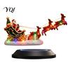 Magic Holiday Decoration Lighted Floating Santa Sleigh, Magnetic Levitation Flying Sleigh Ornament with Tabletop Decor LED Light, Christmas
