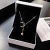 Nytt enkelt Moon Star Hänge Choker Halsband Enkelt Guld Färg Legering Charm Chain Collares Halsband För Kvinnor Festsmycken