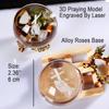 60MM Crystal Ball Engraved 3D Hand Holding A Cross Figurine with Rose Stand Praying Religious Gifts for Women Christian Gifts F