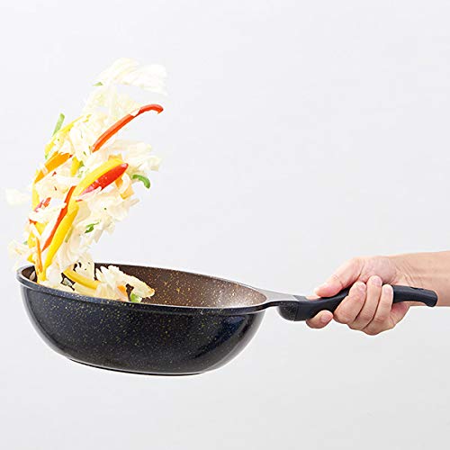 Sartén Profunda Aimedia aimia de 28 cm con Revestimiento de Mármol, Compatible con Inducción, Revestimiento de Mármol de 7 Capas, Marrón Dorado, 1008850