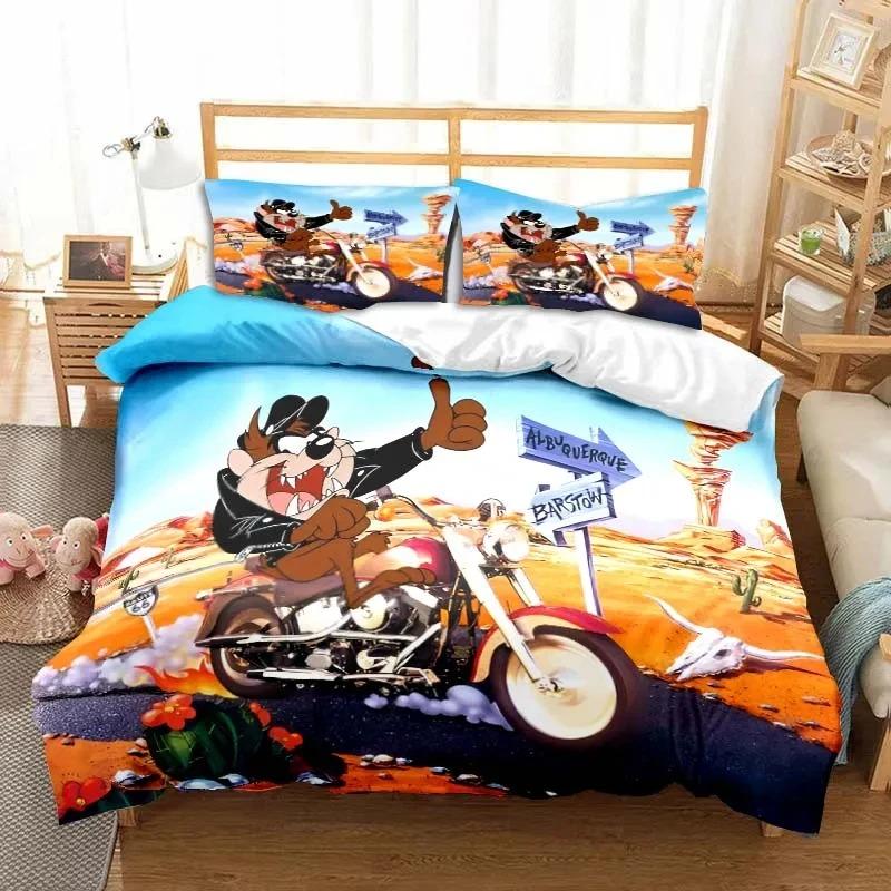3D Print Cartoon Tasmanian Devil Fashion Bedding Set Double Twin King Duvet Cover Comforter Pillowcase Boys Girls Adults Bedroom