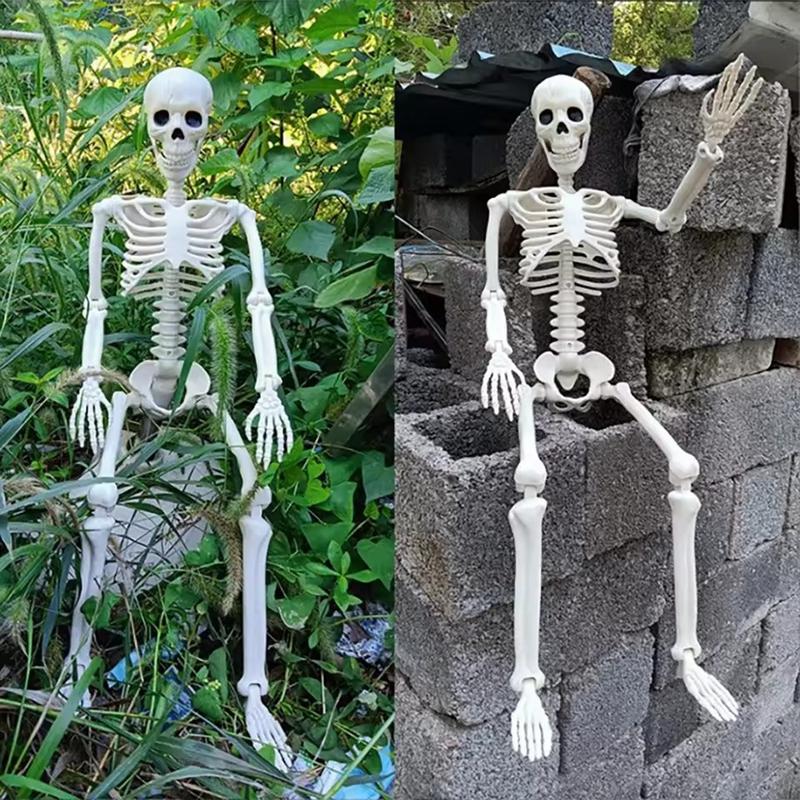 Halloween Skull Skeleton,Posable Skeleton,Human Shape Bones,Halloween Party Home Decorations,Haunted House Horror Props
