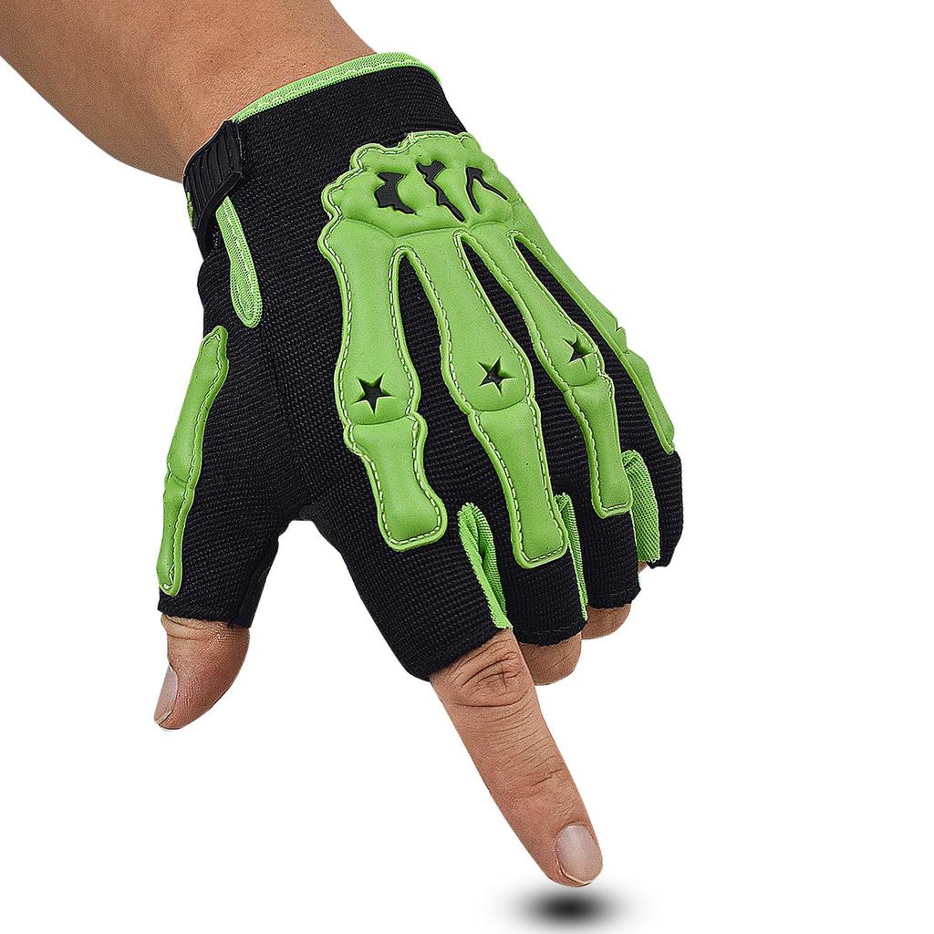 Motorcycle Motocross Gloves for Men Summer Half Finger Touchscreen Motorbike Skeleton Gloves for BMX ATV MTB Riding, Road Racing, Cycling, Climbing