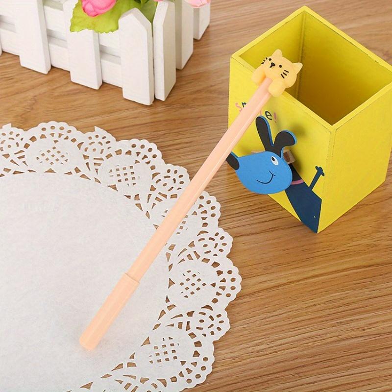 2Pcs 0.5mm Creative Stationery Cat Shape Gel Pen Cute Study Office Supplies Cartoon Kitten Water-based Signature Pen