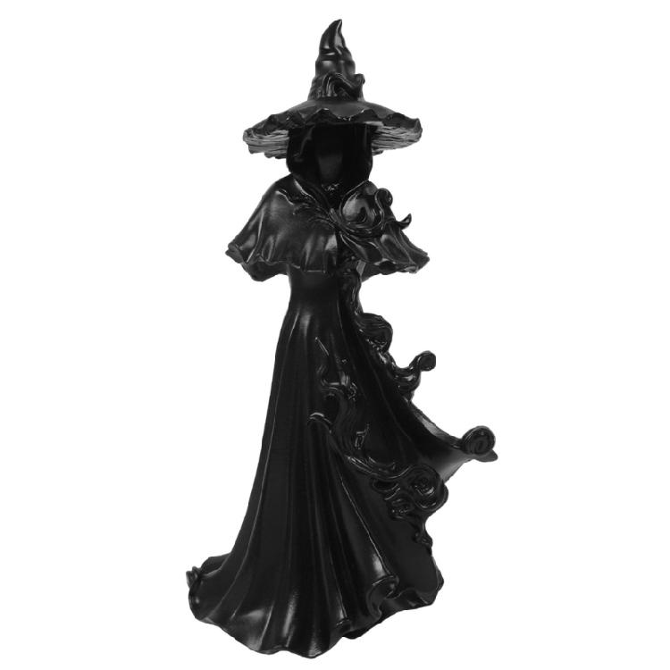 Hexen-Party-Dekoration zum Schnitzen, Halloween-Figur aus Kunstharz mit verbreiterter Basis für Tische, Regale und Fotoszene, Sammlerskulptur