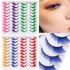 10 Pairs Cat Eye False Eyelashes for Women, Natural Look & Soft Colored - Ideal for Halloween, Cosplay, Parties and Stage Makeup