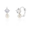 Silver925 Pearl & Q One-Touch Earrings