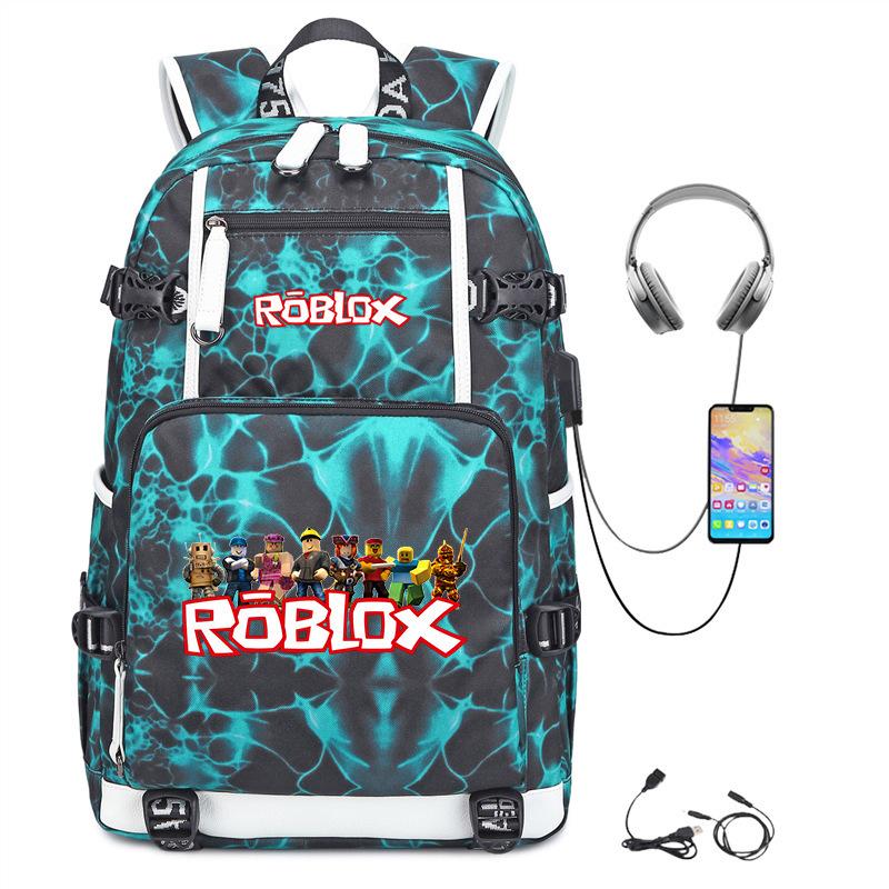 Cartoon Game USB Backpack Large Capacity Hiking Bag College Student Outdoor Travel Casual Daypack