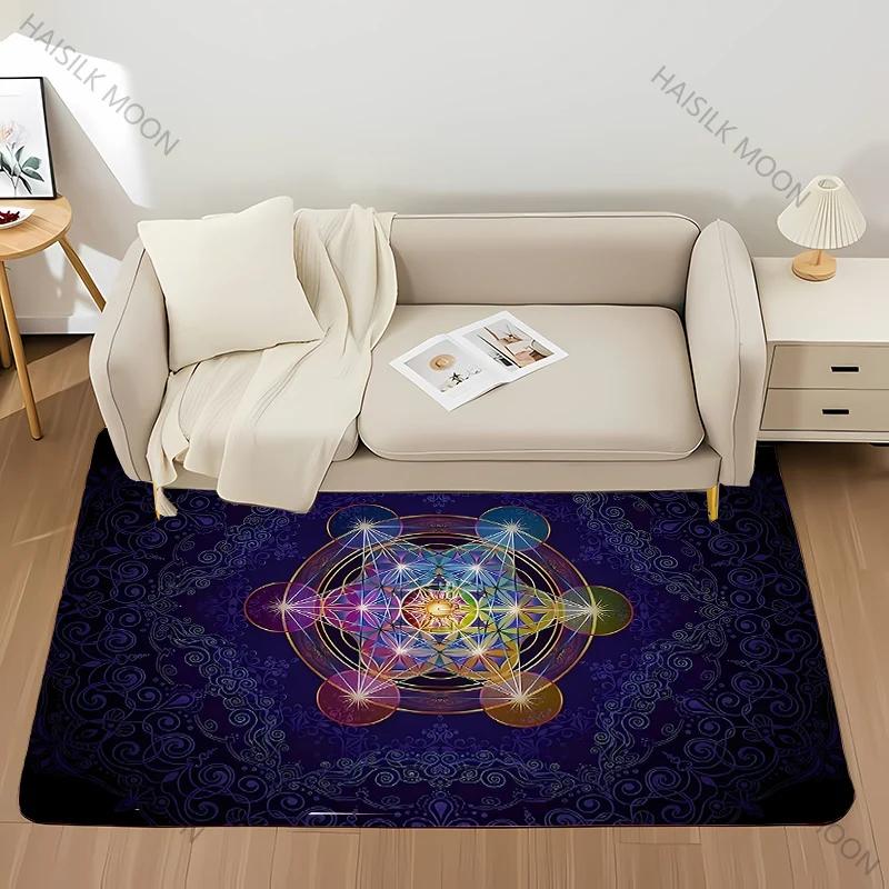 New Products Shipped Quickly! 3D Sacred Metatron's Cube Pattern Carpet Living Room Rug Bedroom Sofa Mat Kid‘s Non-slip Floor Mat