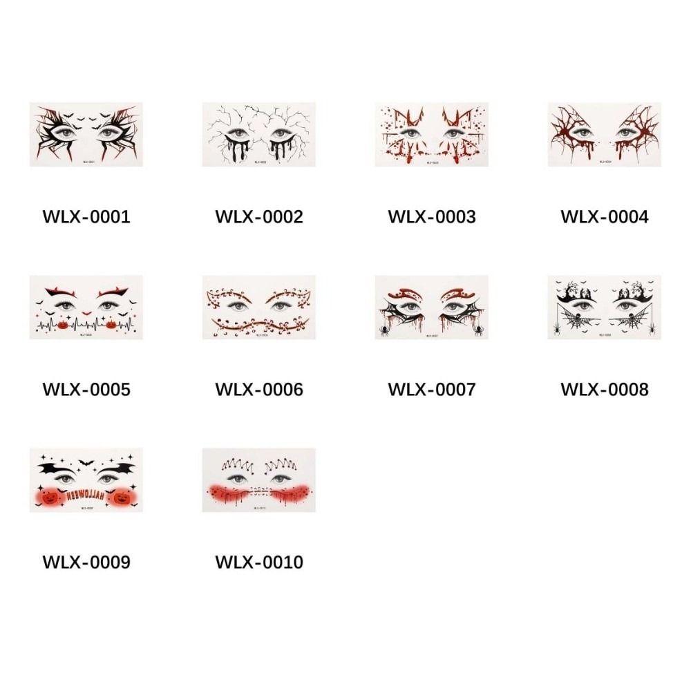 Spider Web Halloween Face Temporary Tattoo Waterproof Body Art Scar Stickers Halloween Party Gift