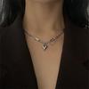 925 Sterling Silver Länkkedja Hjärt Charm Hängande Halsband För Kvinnor Flickor Fest Smycken Choker Krage dz802