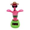 Ornament pentru mașină de păpușă în formă de flamingo alimentat cu energie solară, dans, păpușă animată, decorare pentru tabloul de bord, accesorii pentru mașină