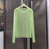 Women UV Protection Tops Round Neck Long Sleeve Loose Fit Quick Dry Beach Wear See-through Thin Blouse