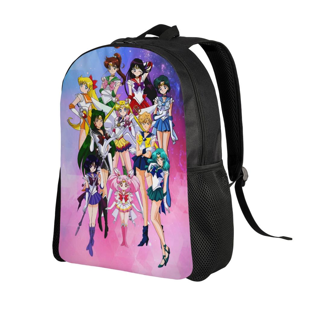Sailors Anime Moons Backpacks for Men Women School College Students Bookbag Fits 15 Inch Laptop Tsukino Usagi Kino Makoto Bags