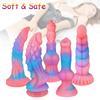 Consolador de pene de Animal iluminado para adultos, juguete sexual para adultos, pene monstruo femenino, ventosa, juguete Anal, masturbación masculina y femenina, supersuave