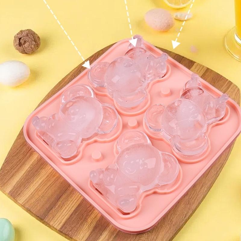 Easily Release Ice Molds Flexible Silicone Ice Maker Unique Koala Shape Ice Tray for Soup Freezers Wine Juice Enduring