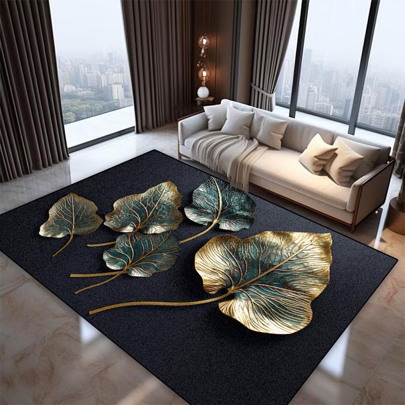 Magnifique Tapis Floral 3D Salon Décoration Nordique de Luxe Maison Tapis de Sol Antidérapant Lavable Chambre Vestiaire Grand Tapis de Zone
