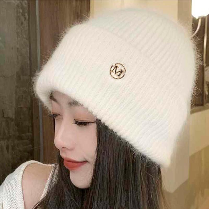 Color Trendy Beanie Knit Solid Hats Warm Hats For Women Daily Use Autumn Winter