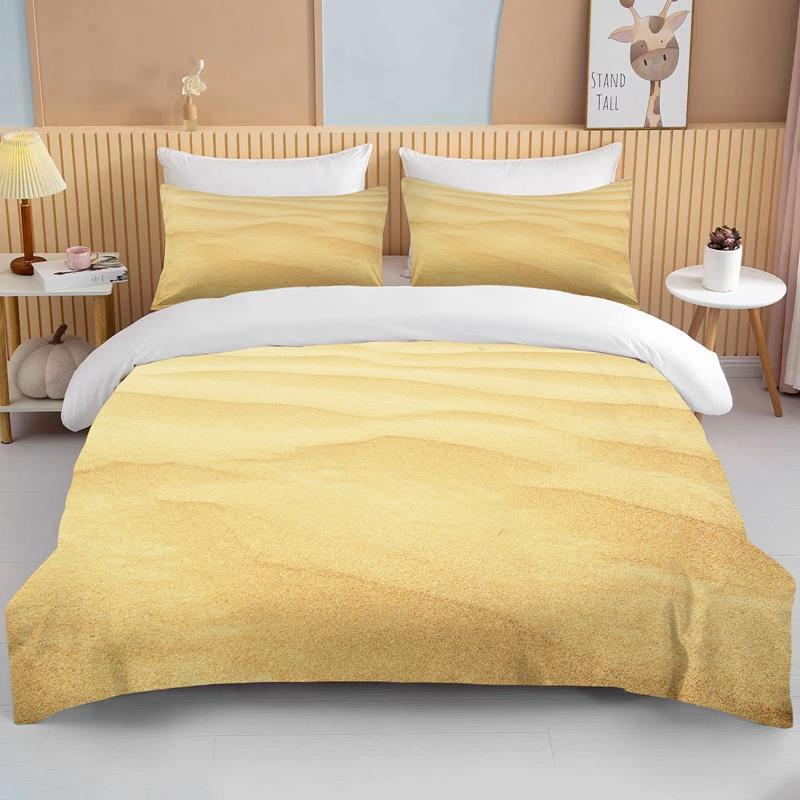 Nature Sand 3D Effect Bedding Sets  King Size Double Bed Microfiber or Polyester Duvet Cover Set  Comforter Bedding Sets