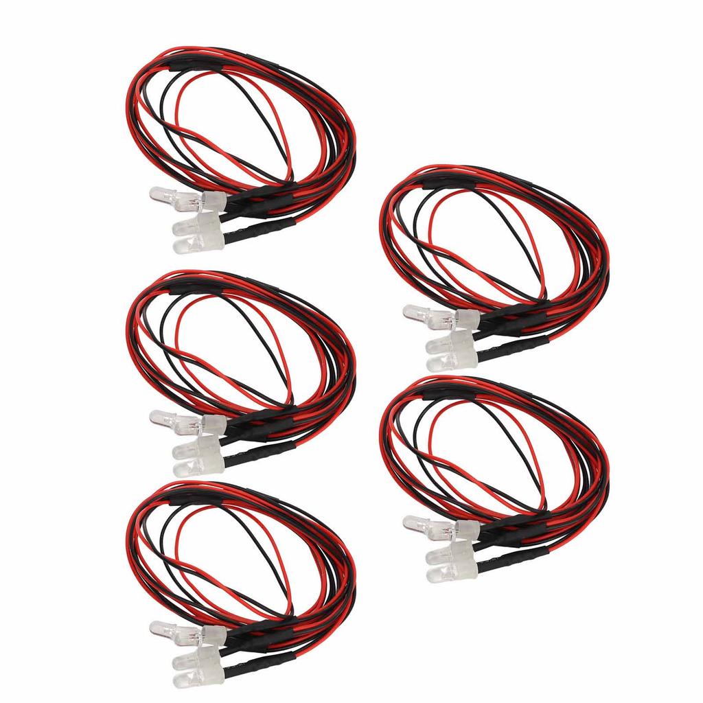 5PCS RC Lights Kit 7.4V 5mm 2 Blue 2 Green LEDs Silicone Wire RC Light Accessory for Traxxas for
