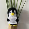 Handmade Positive Energy Penguin Doll With Card Household Decoration Knitting Penguin Doll Ornament Room Decoration Christams Party Gifts