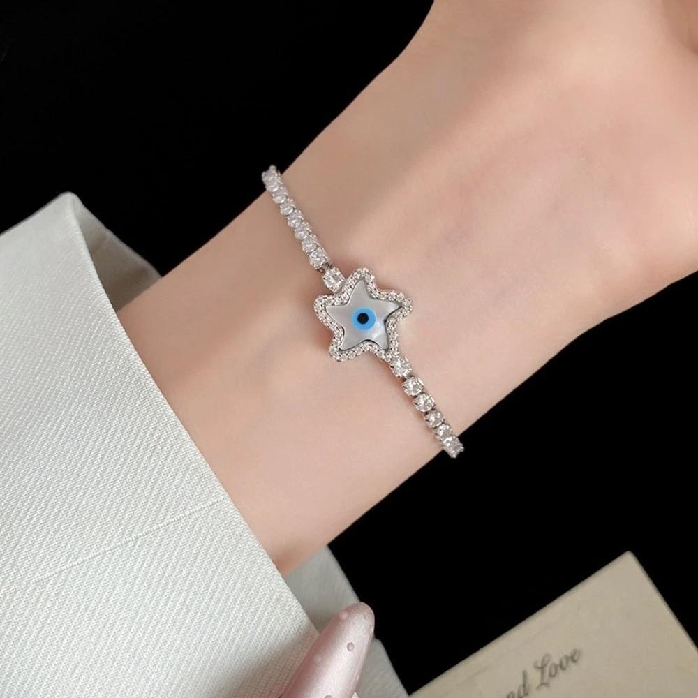 Luxury Vintage Devil's Eye Bracelet Copper Zircon Banquet Clothes Jewelry Party Favors