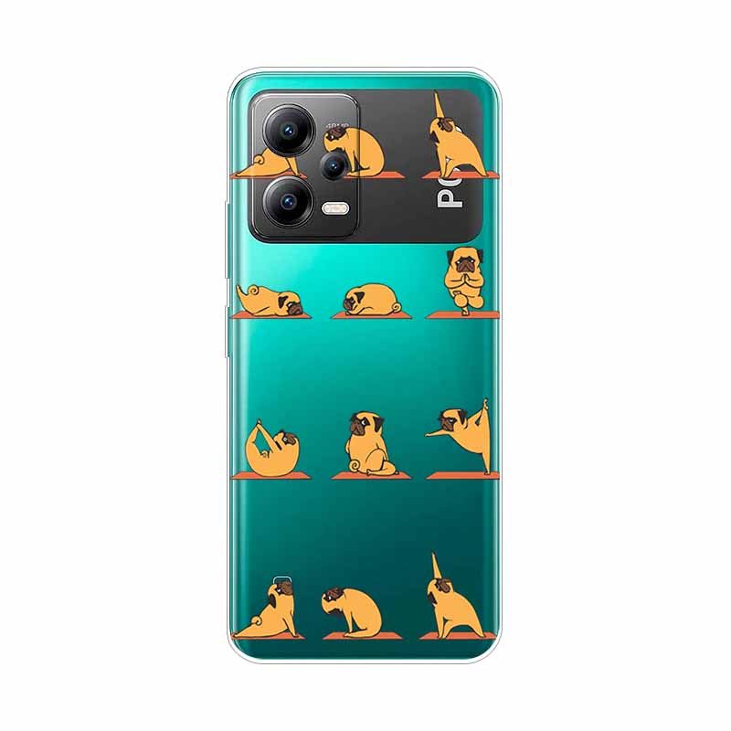 For POCO X5 Pro 5G Global Version Case X5Pro TPU Silicone Soft Cartoon Clear Case for POCO X5 Cover Transparent Painted Coque