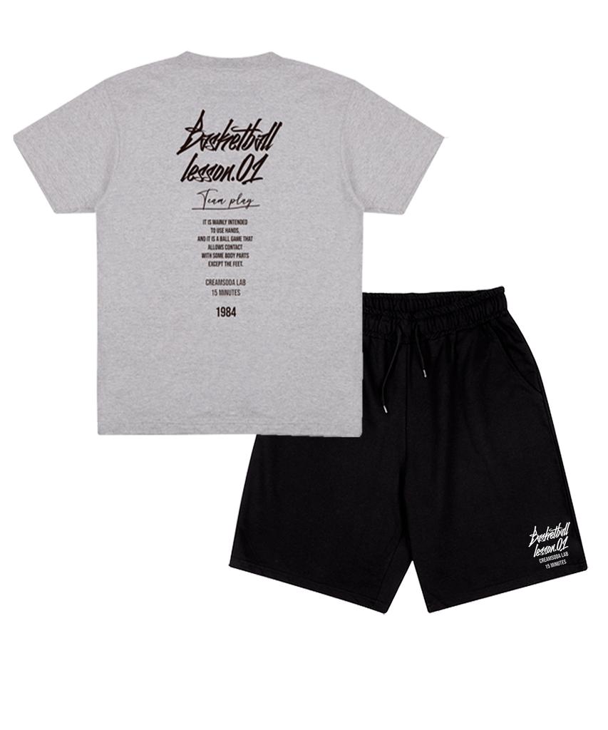 CREAM SODA LAB [2Pack] Quarter Logo Short Sleeve Shorts Set (Type A)