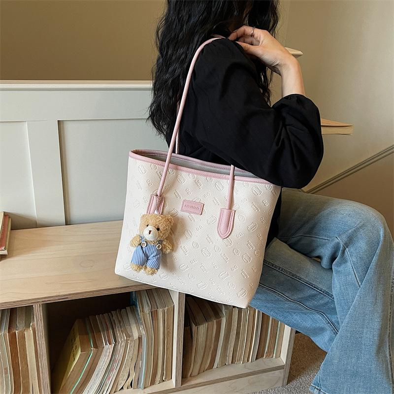 Korean Version Of Simple Casual Large-Capacity Bag Women'S Spring And Summer Fashion Versatile Tote Bag Commuter Shoulder Bag