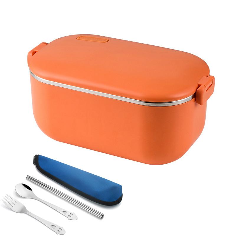 Marmita com aquecimento elétrico, aço inoxidável, carro, tomada eua, ue, 220v, 110v, 12v, escritório, ambiente externo, portátil, recipiente aquecedor de alimentos