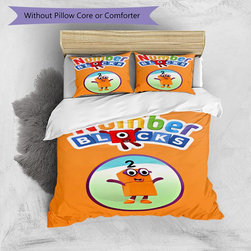 Set di biancheria da letto con motivo Numberblocks1 da 3 pezzi, set copripiumino include copripiumino e federe, decorazione perfetta per la camera da letto per tutte le stagioni e regalo